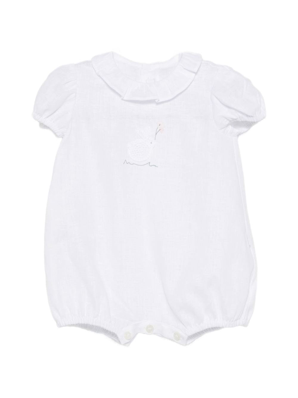 Tutina per neonati Il Gufo bianca con colletto a balze P26GPQ0005L0002 010 IL GUFO KIDS