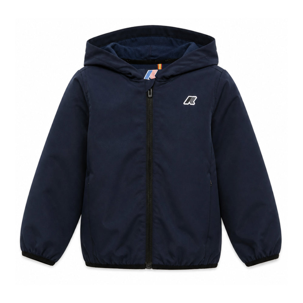 Giubbino per bambino K Way Kids P. Journeer blu con toppa con logo K4133FW K89 K-WAY KIDS