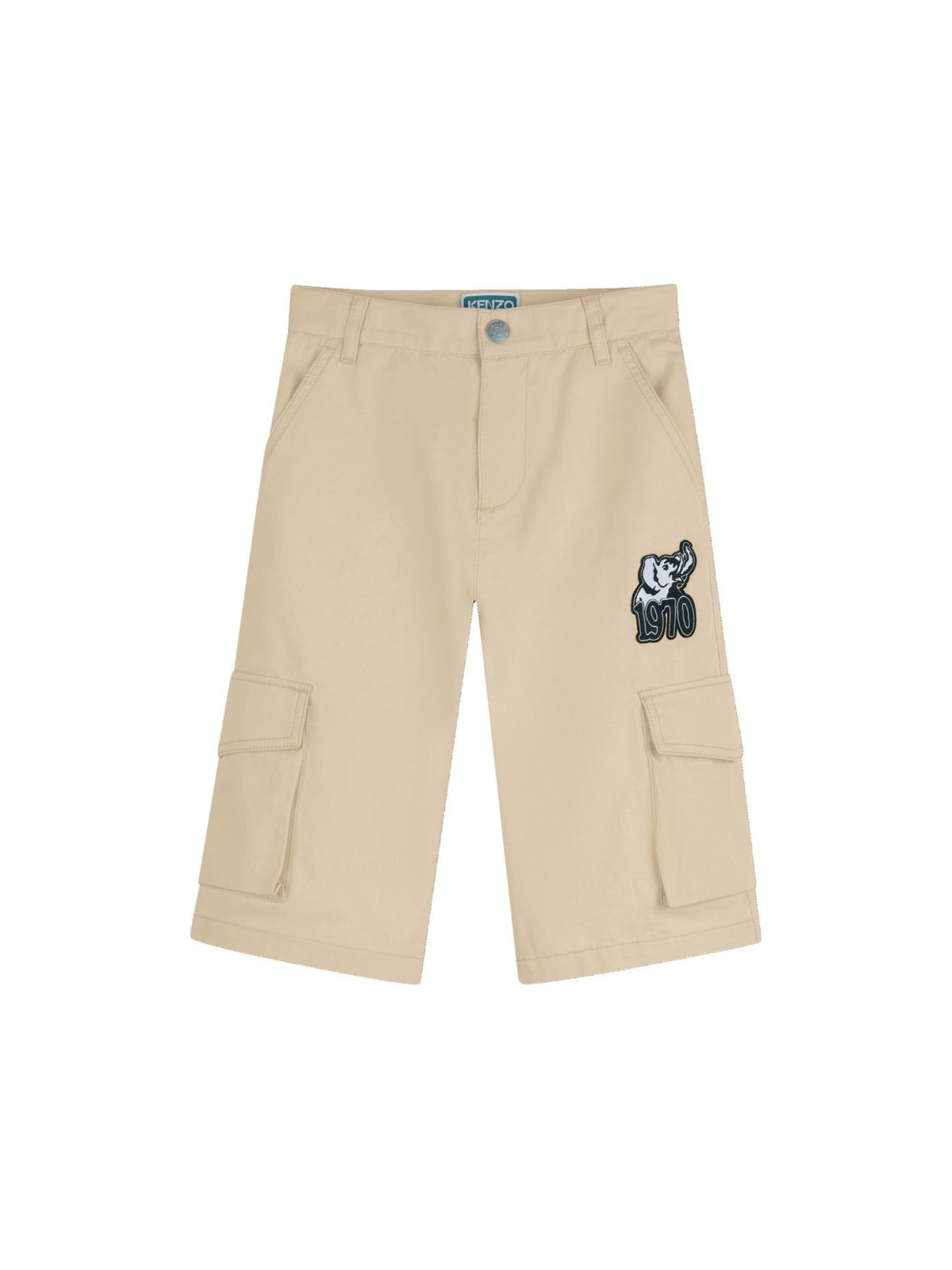 Cargo corti per bambino Kenzo Kids beige con applicazione K61644 255 KENZO KIDS