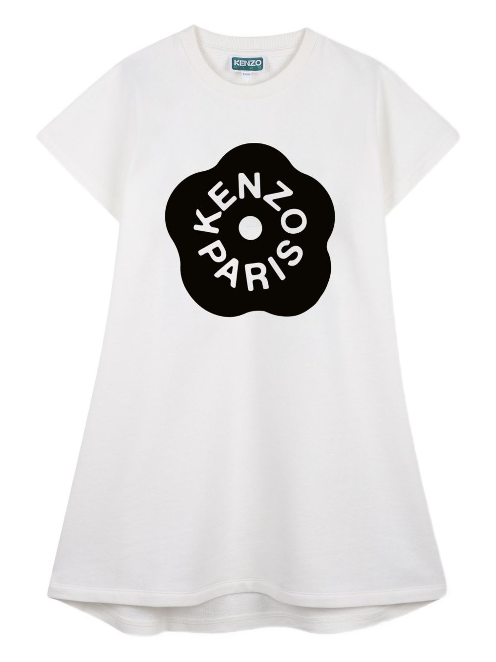 Abito per bambina Kenzo Kids bianco con dettaglio logo sul davanti K61794 117 KENZO KIDS