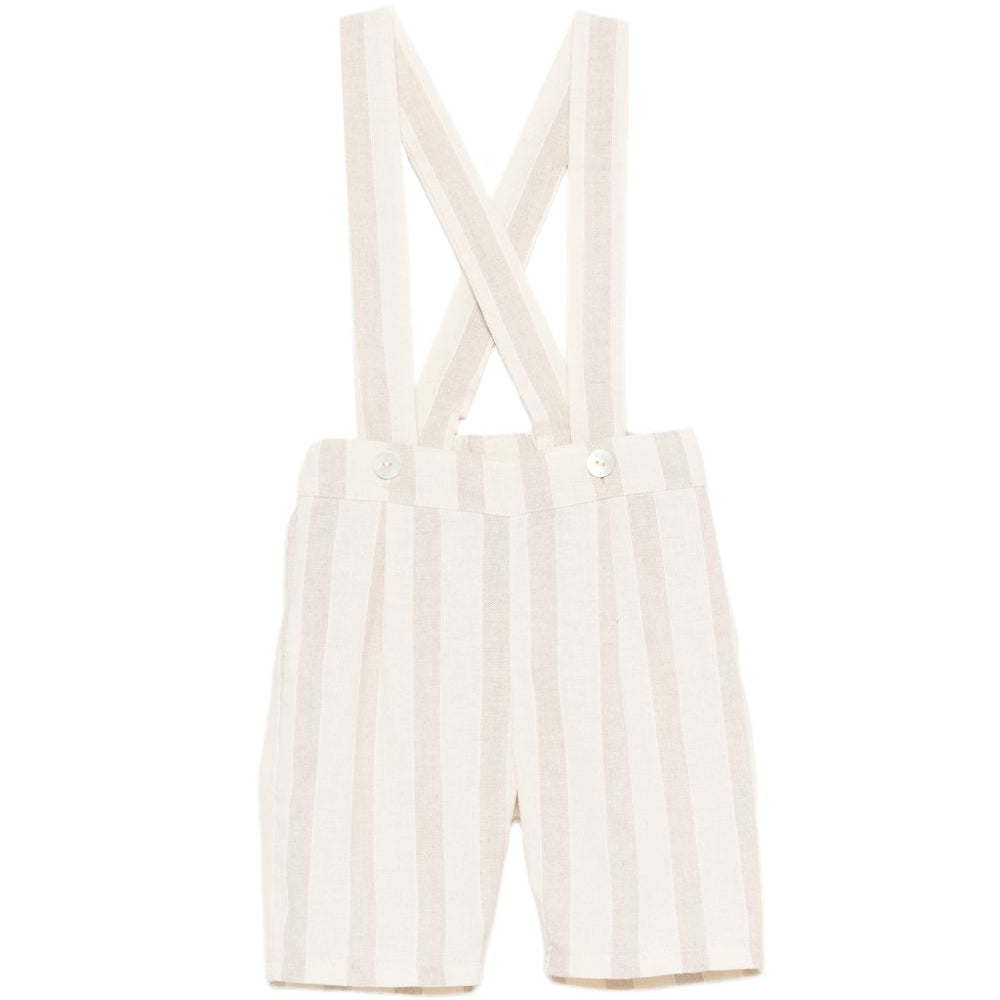 Shorts con bretelle per neonato Mariella Ferrari beige con vita elasticizzata sul retro PNG7BIS BEIGE MARIELLA FERRARI KIDS