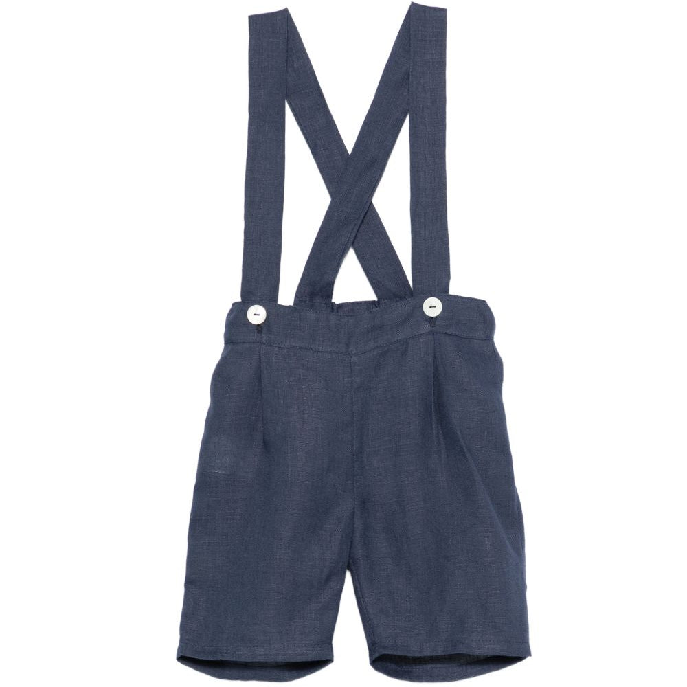 Shorts con bretelle per neonato Mariella Ferrari blu con vita elasticizzata sul retro PNG7BIS NAVY MARIELLA FERRARI KIDS