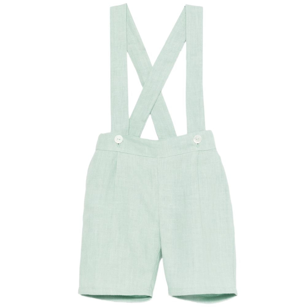 Shorts con bretelle per neonato Mariella Ferrari verdi con vita elasticizzata sul retro PNG7BIS VERDE MARIELLA FERRARI KIDS
