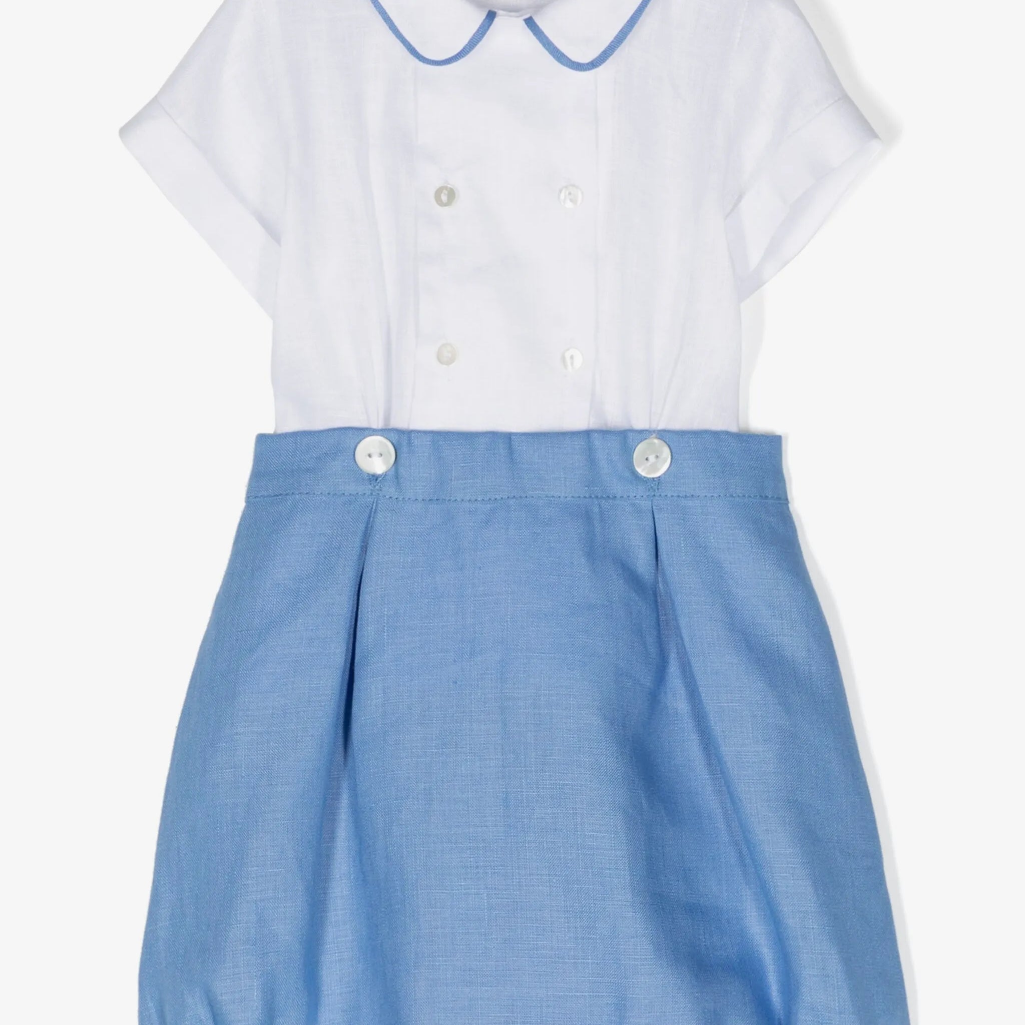 Set t-shirt e shorts per neonato Mariella Ferrari multicolore con colletto alla Peter Pan PLE5 P26 AZZURRO MARIELLA FERRARI KIDS