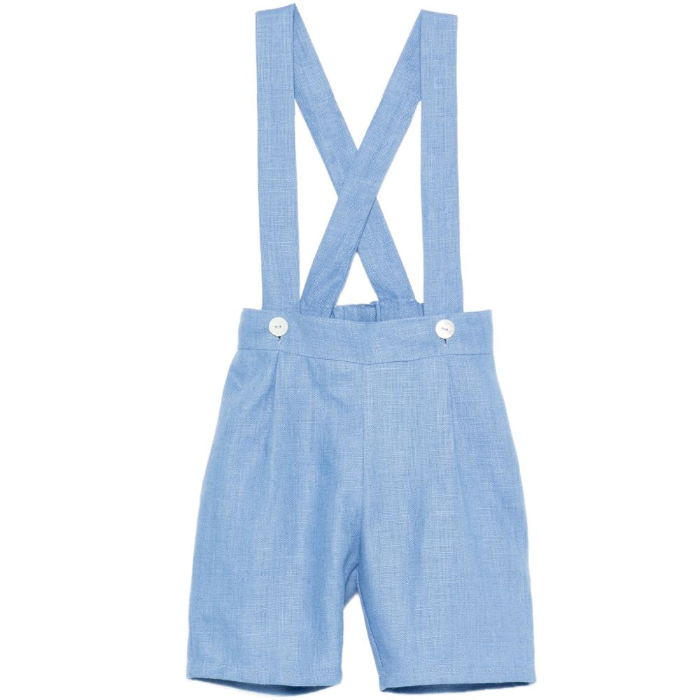 Shorts con bretelle per neonato Mariella Ferrari azzurri con vita elasticizzata sul retro PNG7BIS AVIO MARIELLA FERRARI KIDS