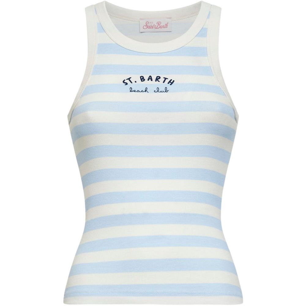 Canotta Ada per donna MC2 Saint Barth azzurro con motivo a righe AAD001 08756L MC2 ST. BARTH