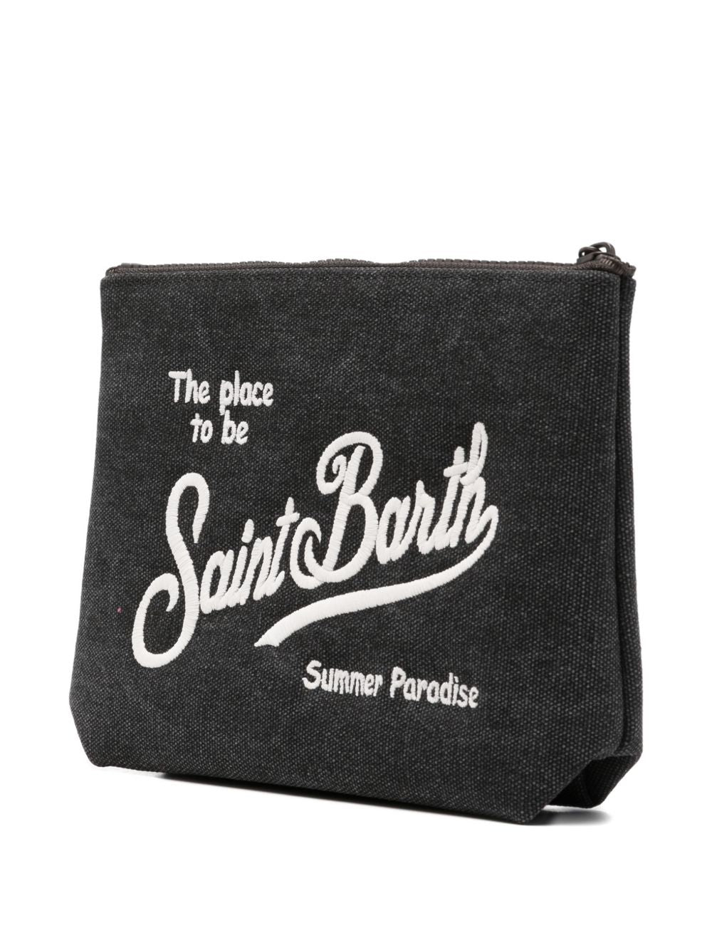 Clutch Aline MC2 Saint Barth grigio con ricamo a contrasto ALI0047 01265L MC2 ST. BARTH KIDS