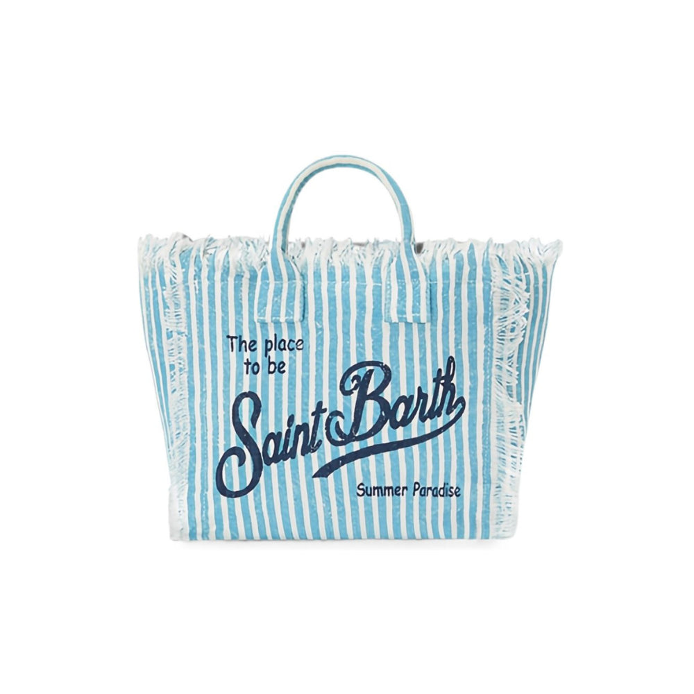 Borsa tote Colette MC2 Saint Barth azzurra con motivo a righe COL0018 00398L MC2 ST. BARTH KIDS