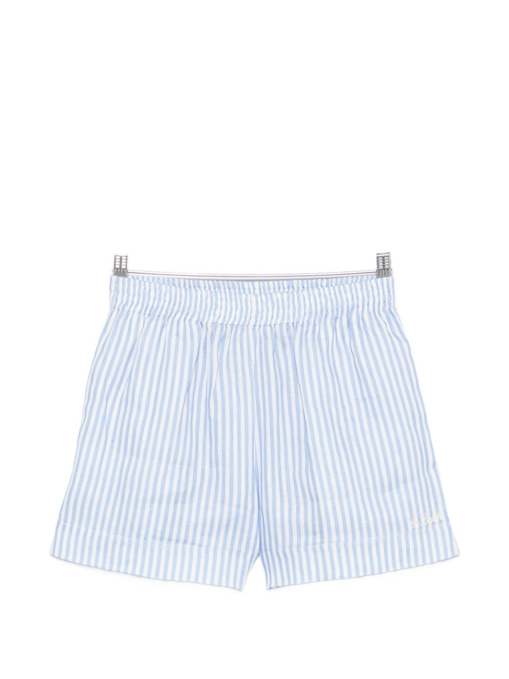 Shorts da donna MC2 Saint Barth azzurro con motivo a righe verticali MEA002 07571L MC2 ST. BARTH