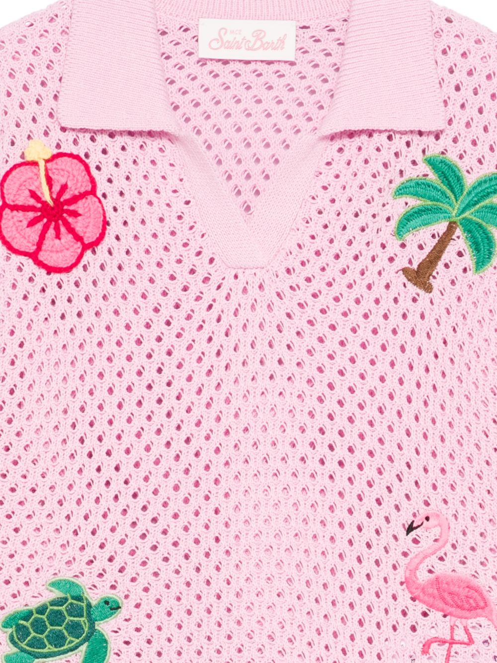 Polo per donna MC2 Saint Barth rosa con patch applicati PIX0001 03562L MC2 ST. BARTH
