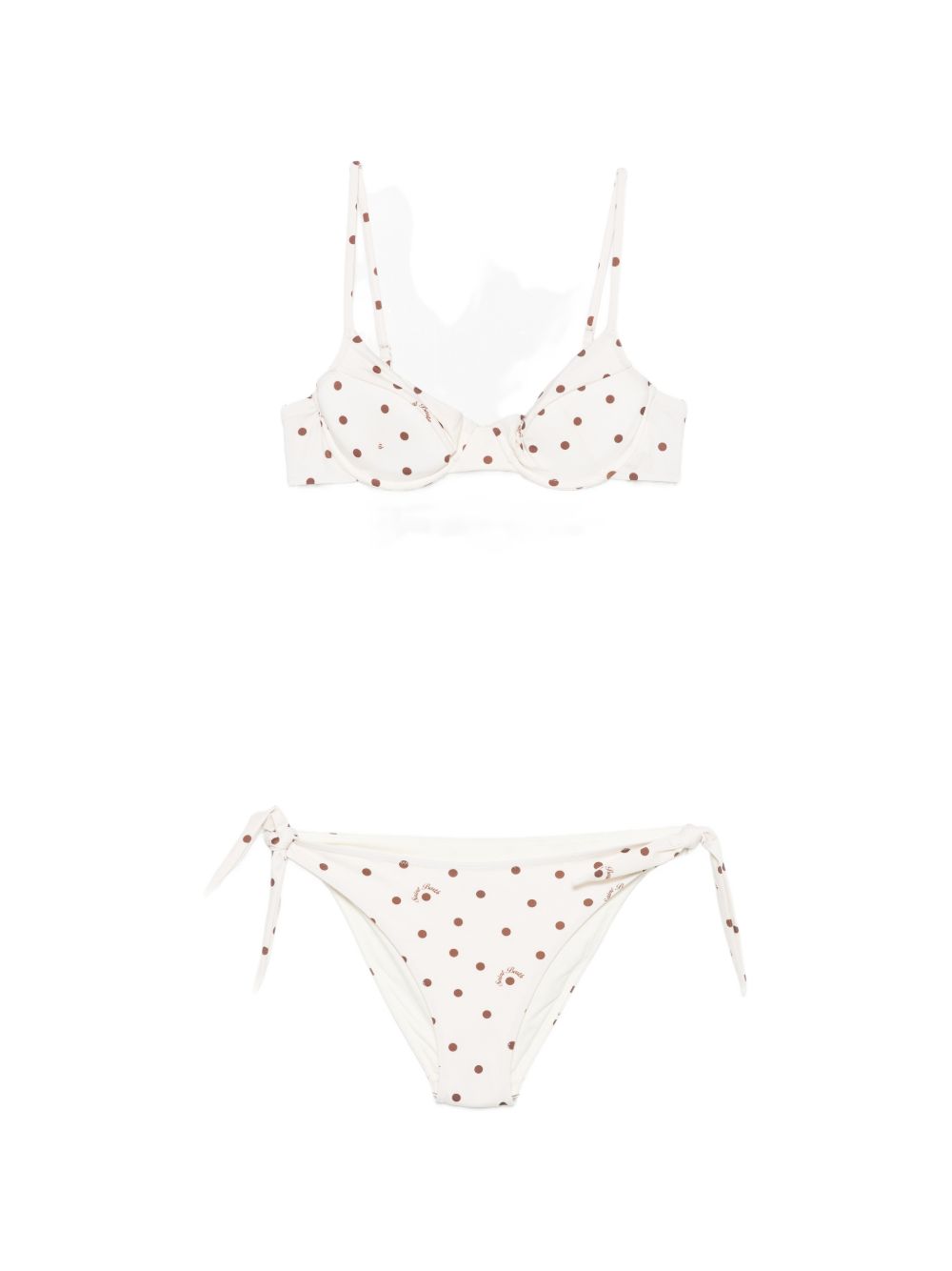 Bikini per donna MC2 Saint Barth beige con motivo a pois YAL0001 03521L MC2 ST. BARTH