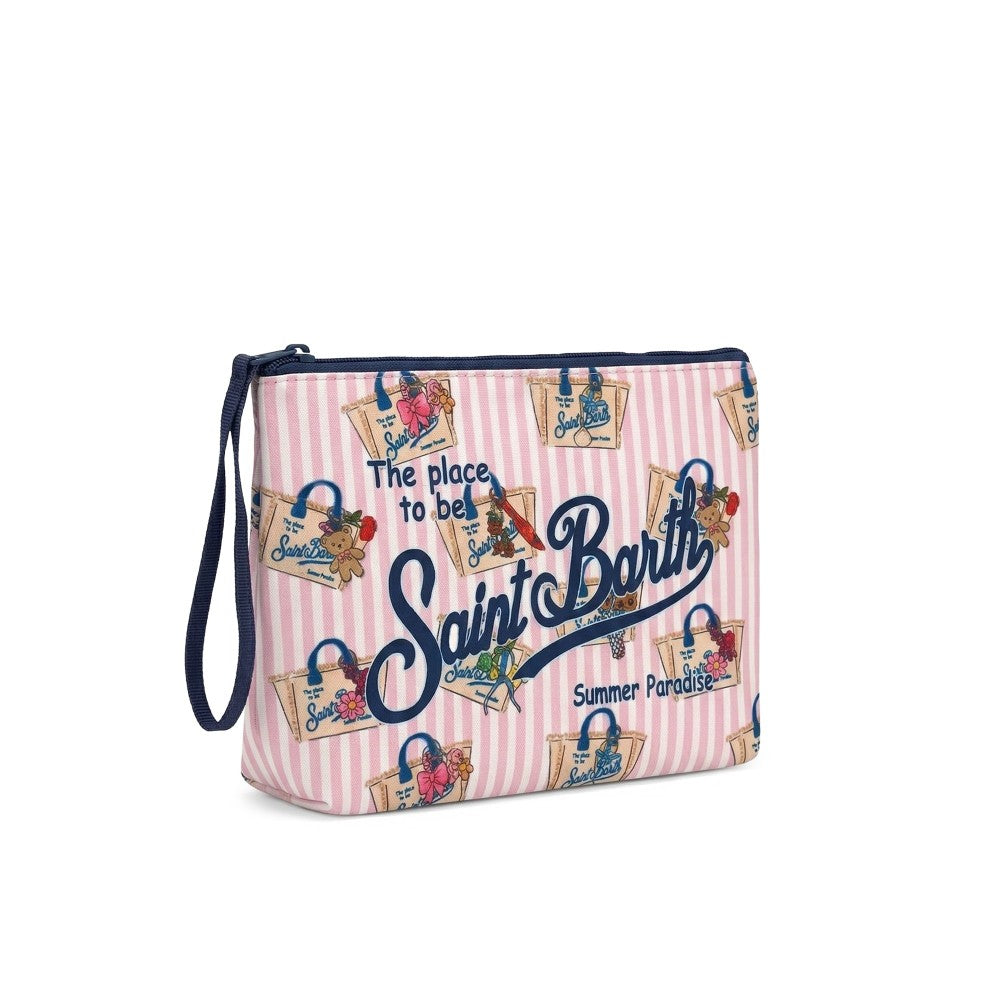 Pochette Aline MC2 Saint Barth rosa con stampa grafica all-over ALIN001 00637L MC2 ST. BARTH KIDS