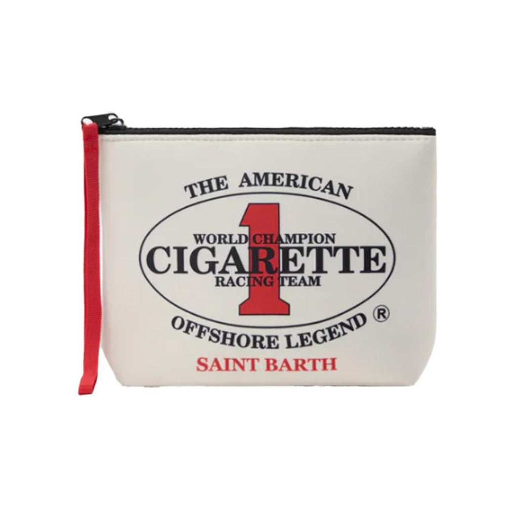 Pochette Aline MC2 Saint Barth bianca con stampa Racing Team sul davanti ALIN001 07773L MC2 ST. BARTH KIDS