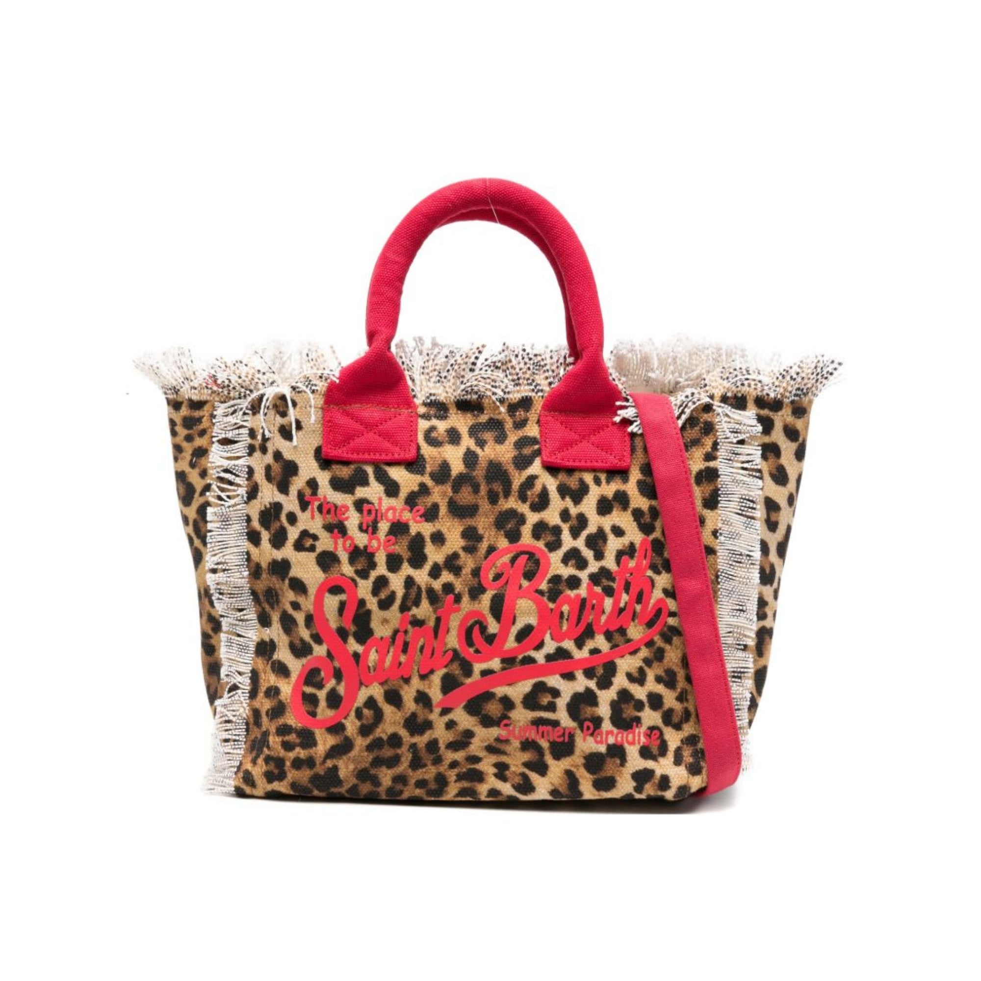 Borsa tote Colette MC2 Saint Barth animalier con manici rossi COL0001 00329L MC2 ST. BARTH KIDS