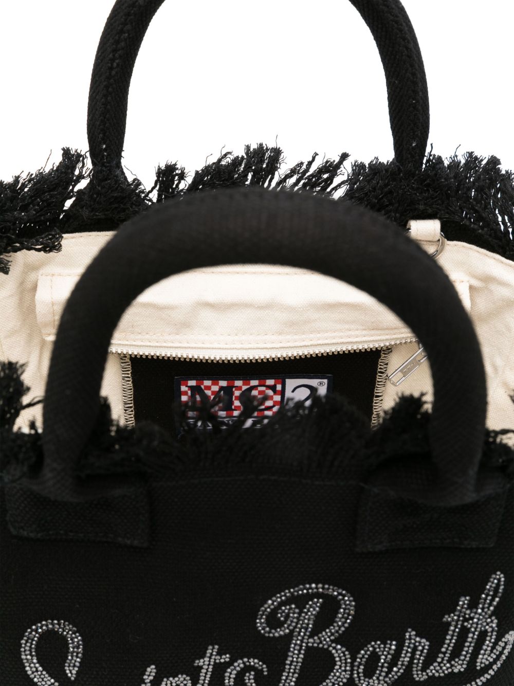 Borsa Colette MC2 Saint Barth nera con logo impreziosito da strass COL0001 02563L MC2 ST. BARTH KIDS