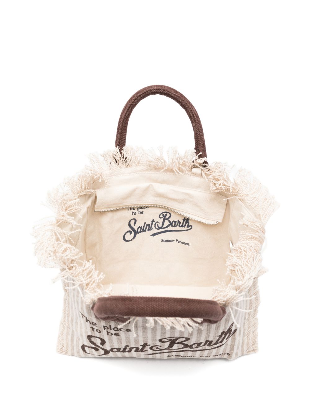 Borsa Colette MC2 Saint Barth bianca e beige con motivo a righe COL0001 03450L MC2 ST. BARTH KIDS