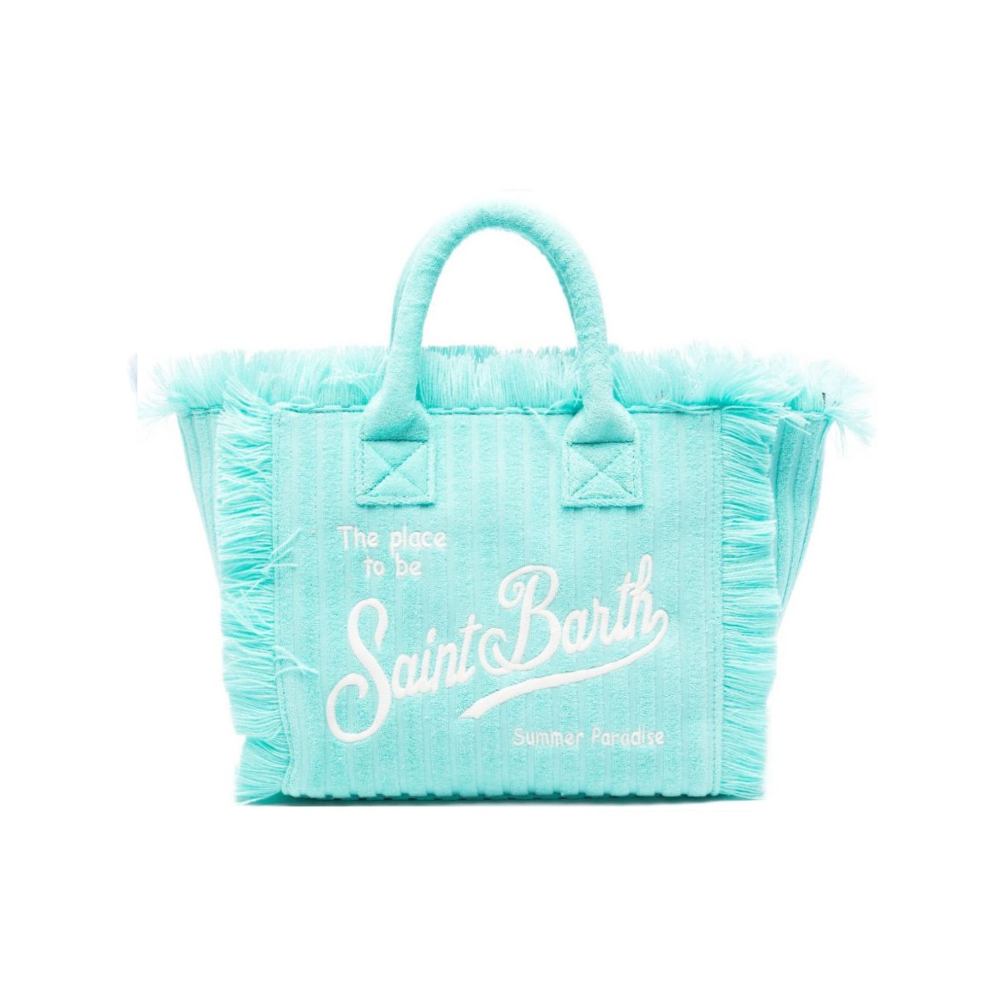 Borsa Colette MC2 Saint Barth azzurra con logo ricamato sul davanti COL0005 00526L MC2 ST. BARTH KIDS