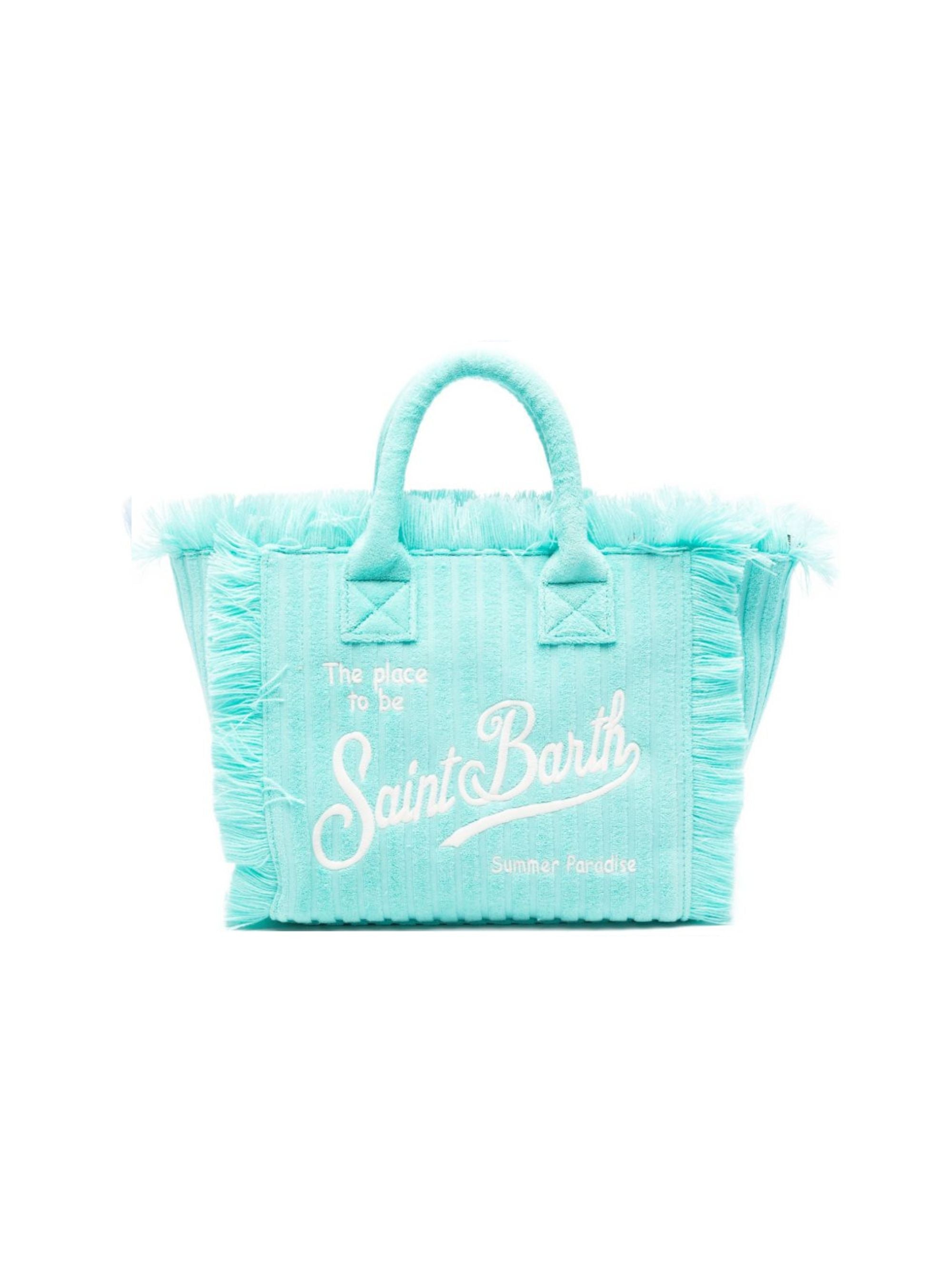 Borsa Colette MC2 Saint Barth azzurra con logo ricamato sul davanti COL0005 00526L MC2 ST. BARTH KIDS