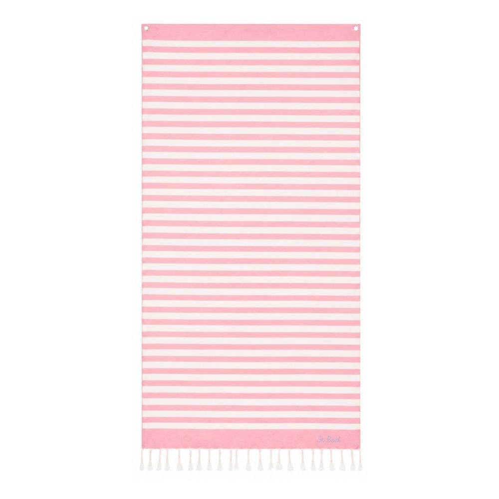 Telo mare MC2 Saint Barth rosa e beige con motivo a righe FOUT012 00640L MC2 ST. BARTH KIDS