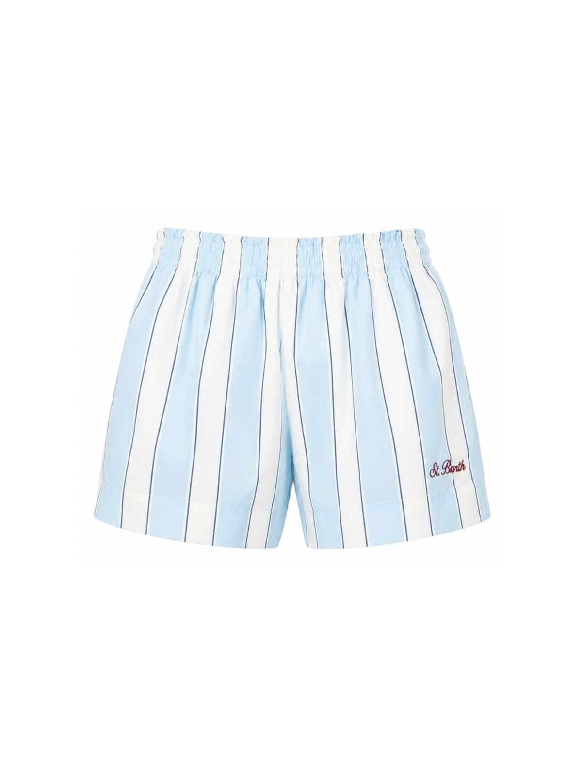 Shorts per bambina MC2 Saint Barth Kids azzurro con motivo a righe MEA001 01419L MC2 ST. BARTH KIDS