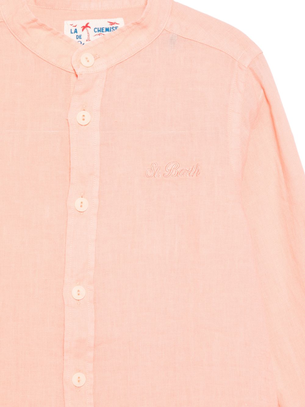 Camicia per bambino MC2 Saint Barth Kids rosa con colletto alla coreana PAT0001 00969L MC2 ST. BARTH KIDS