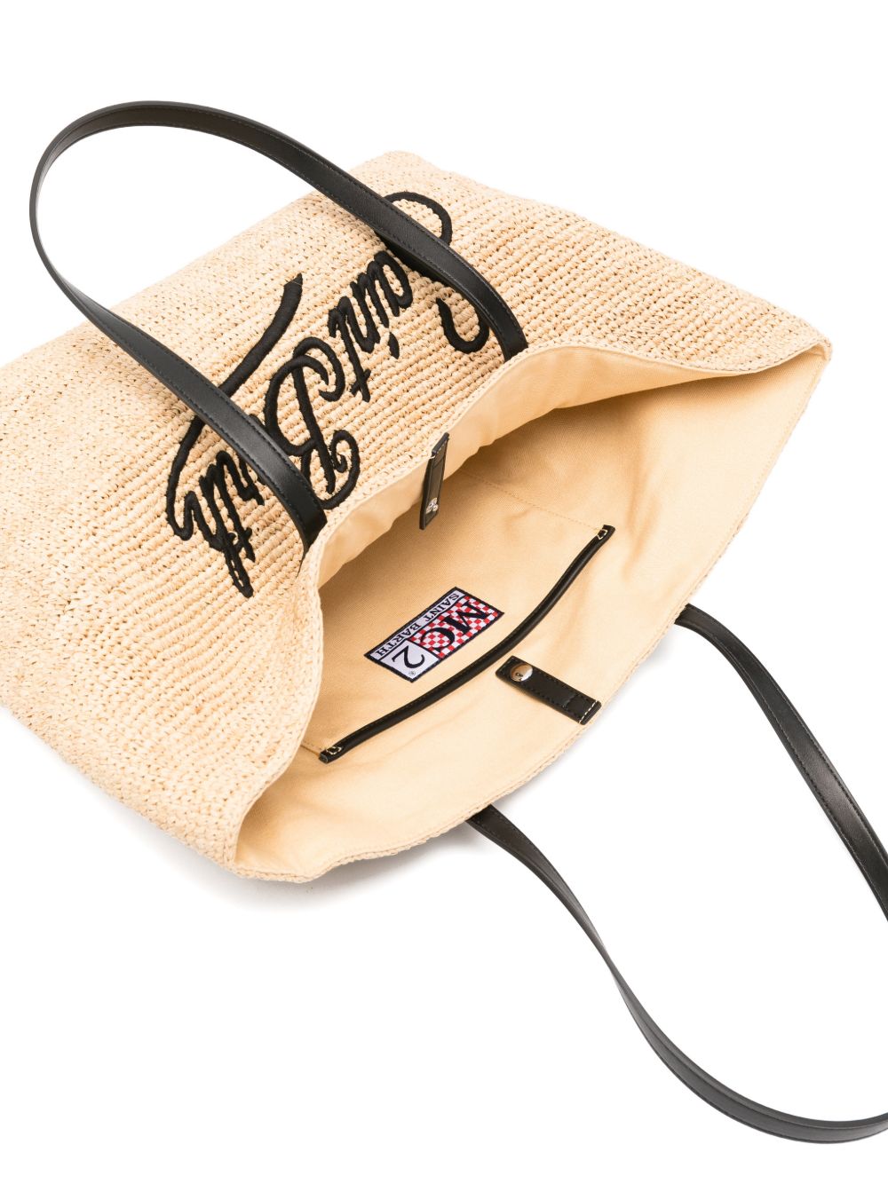 Borsa Rafia City MC2 Saint Barth beige con ricamo logo RAFC001 00421L MC2 ST. BARTH KIDS