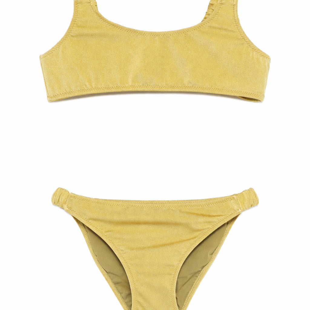 Set costume 2 pezzi per bambina MC2 Saint Barth Kids verde arricciato TLO0001 00515L MC2 ST. BARTH KIDS