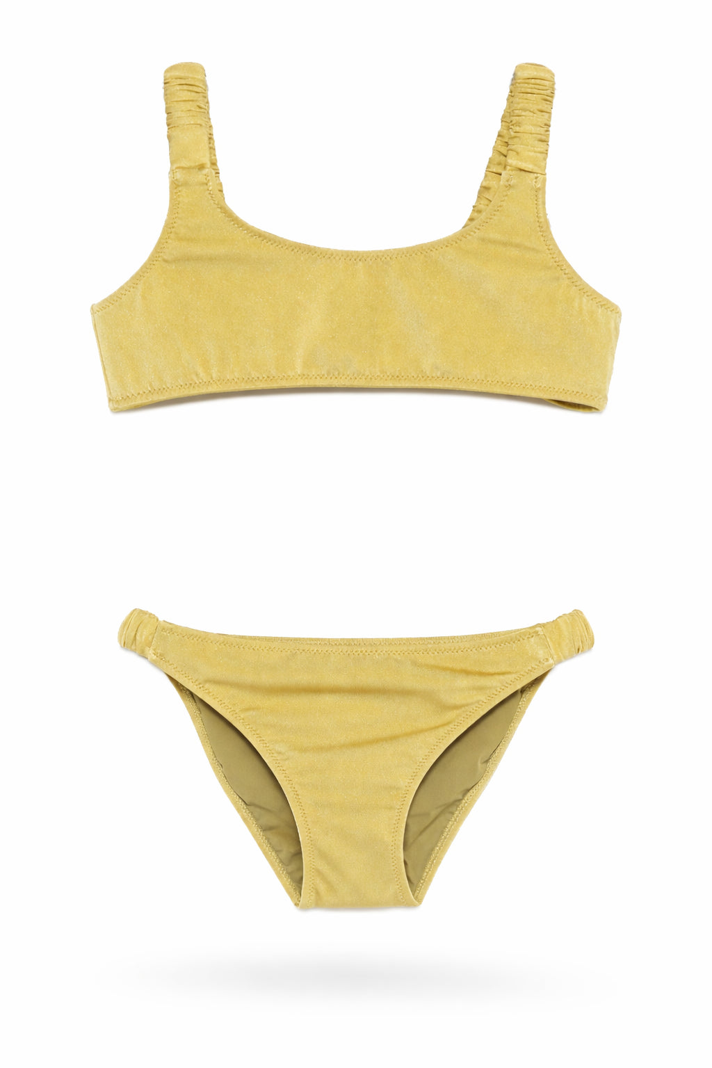 Set costume 2 pezzi per bambina MC2 Saint Barth Kids verde arricciato TLO0001 00515L MC2 ST. BARTH KIDS