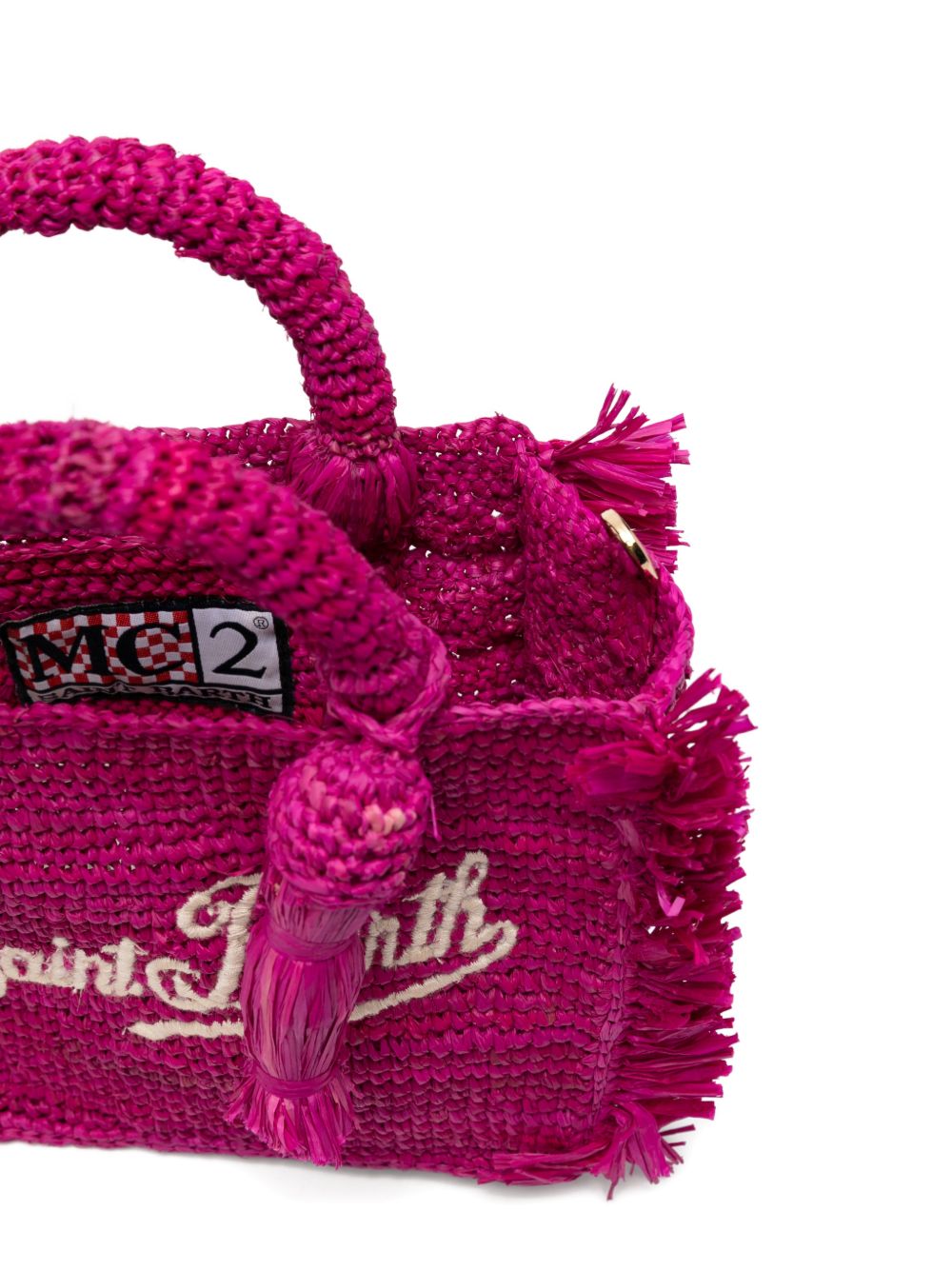 Borsa Vanity Mini MC2 Saint Barth fucsia in rafia con nappa VAMI017 00453L MC2 ST. BARTH KIDS