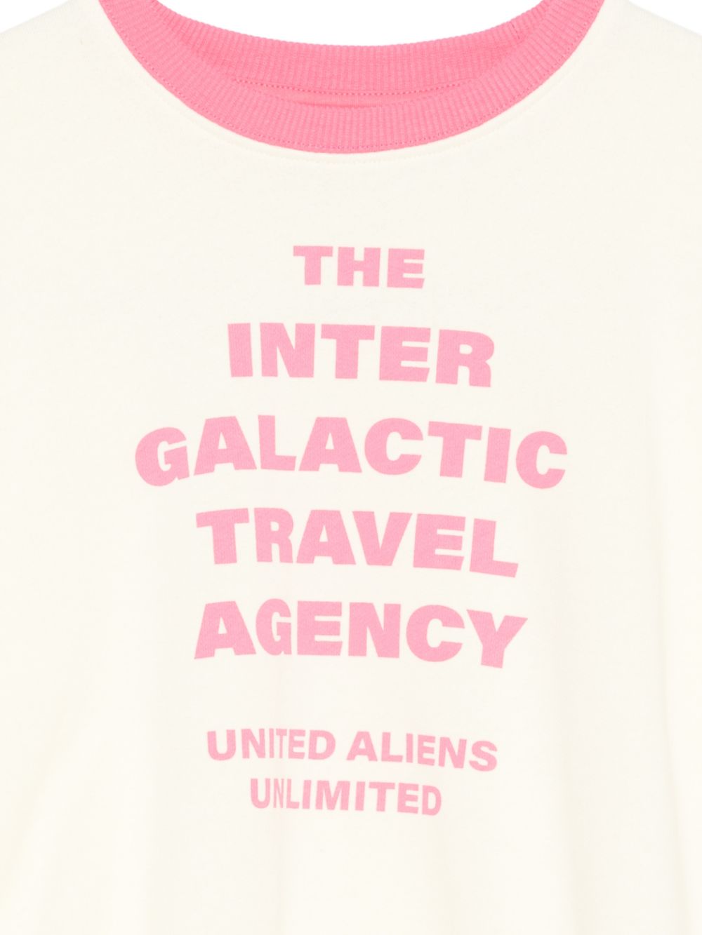 Felpa per bambina Mini Rodini beige con scritta "The inter galactic travel agency" sul davanti 26220168 OFF WHITE MINI RODINI KIDS