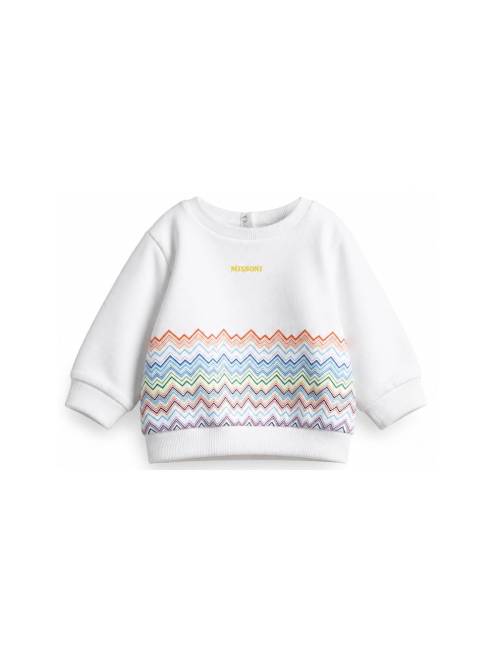 Felpa per neonato Missoni Kids bianca con motivo a zig zag MY4540 F0061 100MC MISSONI KIDS