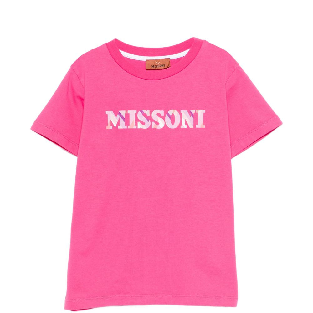 T-shirt per bambina Missoni Kids rosa con logo MY8A41 Z3672 513 MISSONI KIDS