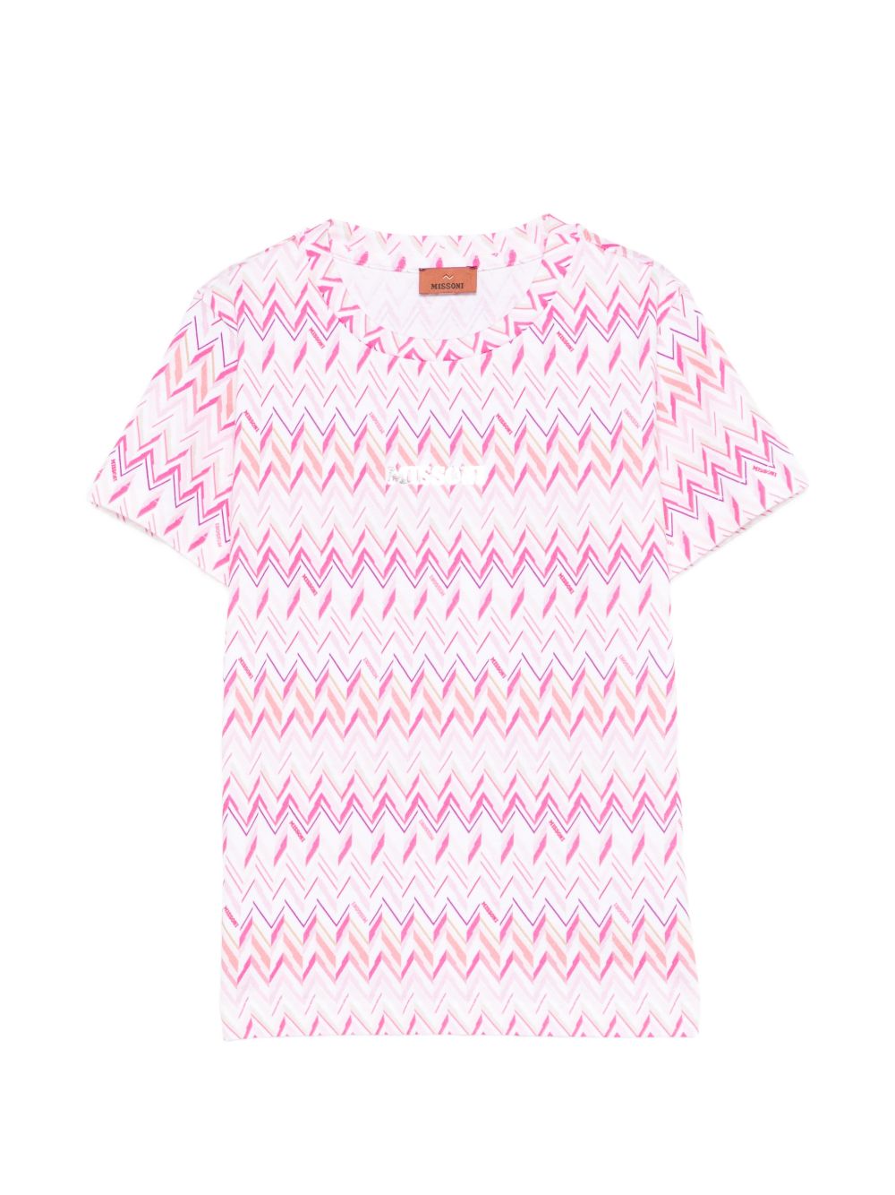 T-shirt per bambina Missoni Kids rosa con motivo a zigzag MY8A71 Z3676 100FU MISSONI KIDS