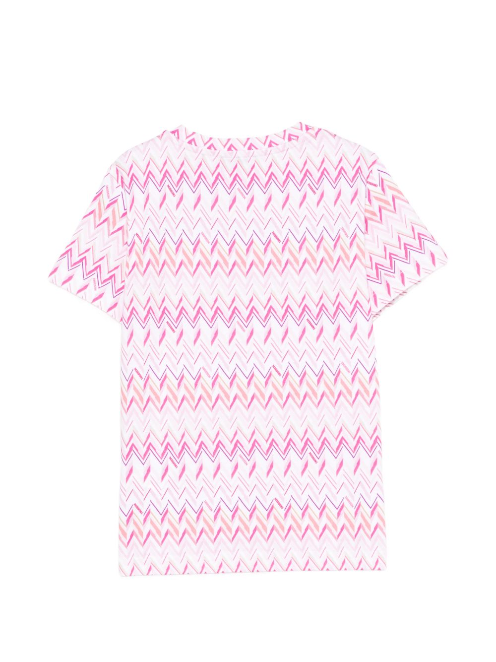 T-shirt per bambina Missoni Kids rosa con motivo a zigzag MY8A71 Z3676 100FU MISSONI KIDS