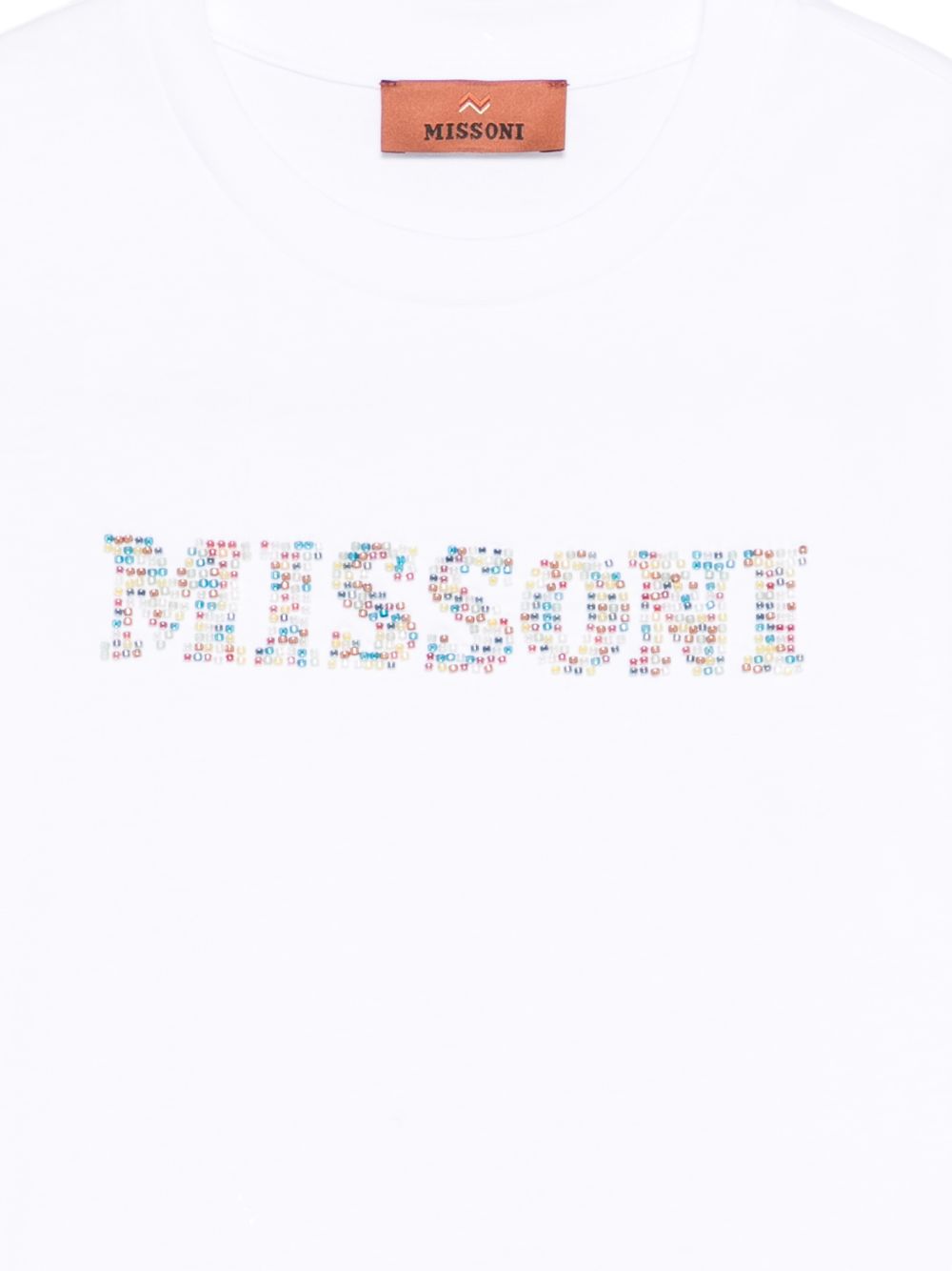 T-shirt per bambina Missoni Kids bianca con stampa logo<BR/> MY8A81 Z3672 100 MISSONI KIDS