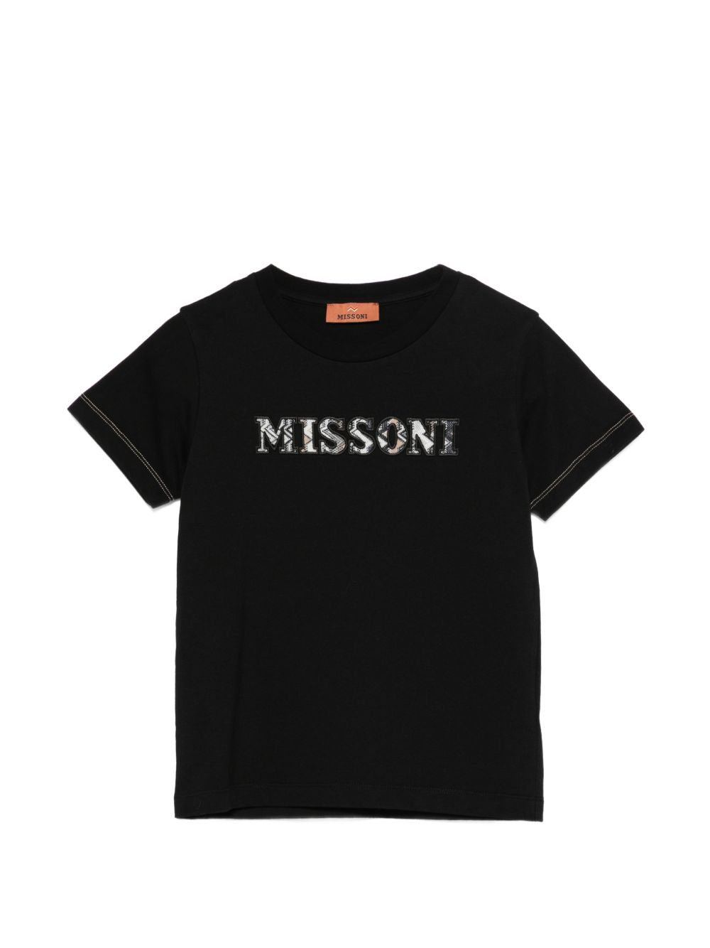T-shirt per bambino Missoni Kids nera con logo sul davanti MY8P51 Z3672 930 MISSONI KIDS