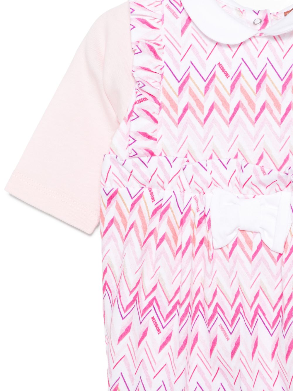 Set tutina e cappellino per neonata Missoni Kids rosa con motivo a chevron MYB000 Z3674 100FU MISSONI KIDS