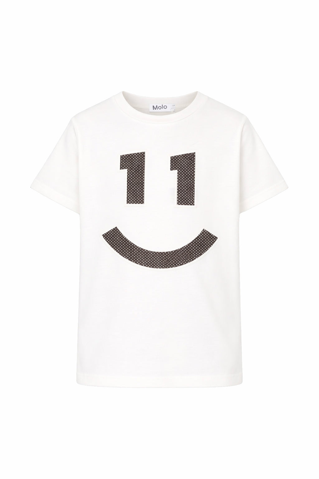 T-shirt per bambino Molo bianca con stampa grafica smile sul davanti 1S26A224 5632 MOLO KIDS