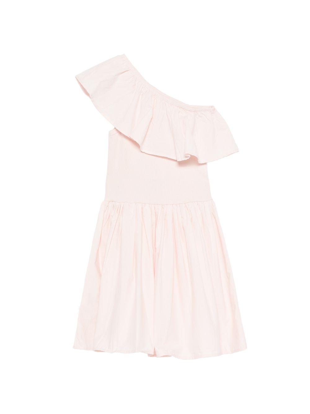 Abito monospalla per bambina Molo rosa chiaro con dettaglio balze 2S26E104 5647 MOLO KIDS