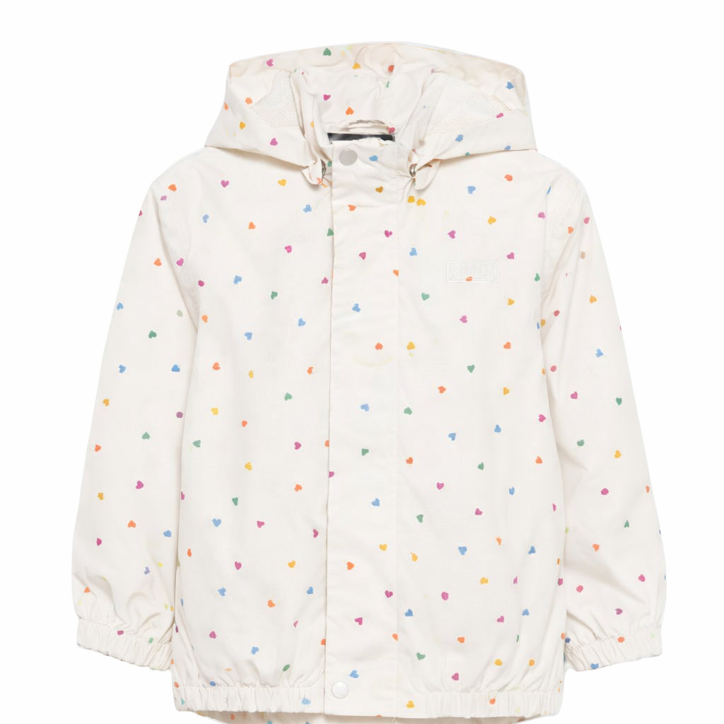Giacca Waiton per bambina Molo bianca con stampa a cuori all-over 5NOSO123 9537 MOLO KIDS