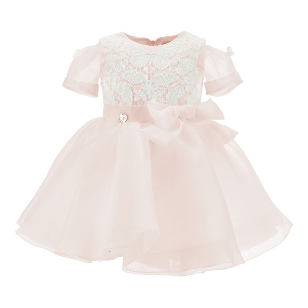 Abito per neonata Monnalisa rosa con dettaglio con fiocco 73G902 7112 0092 MONNALISA KIDS