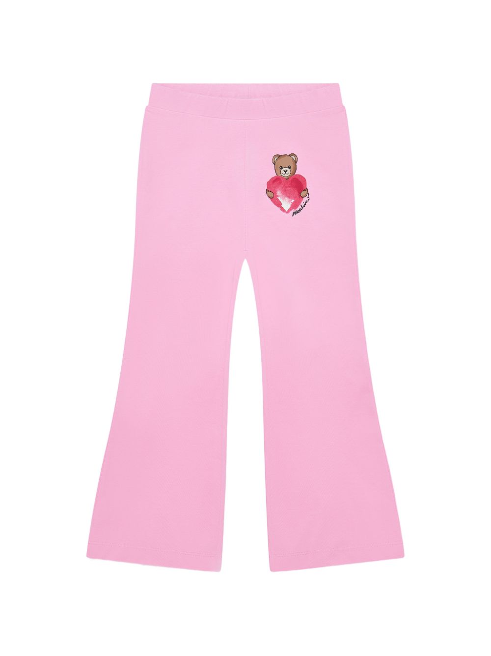 Set t-shirt e pantaloni per bambina Moschino Kids bianco e rosa con stampa Teddy Bear HDG01PLBA00 84340 MOSCHINO KIDS