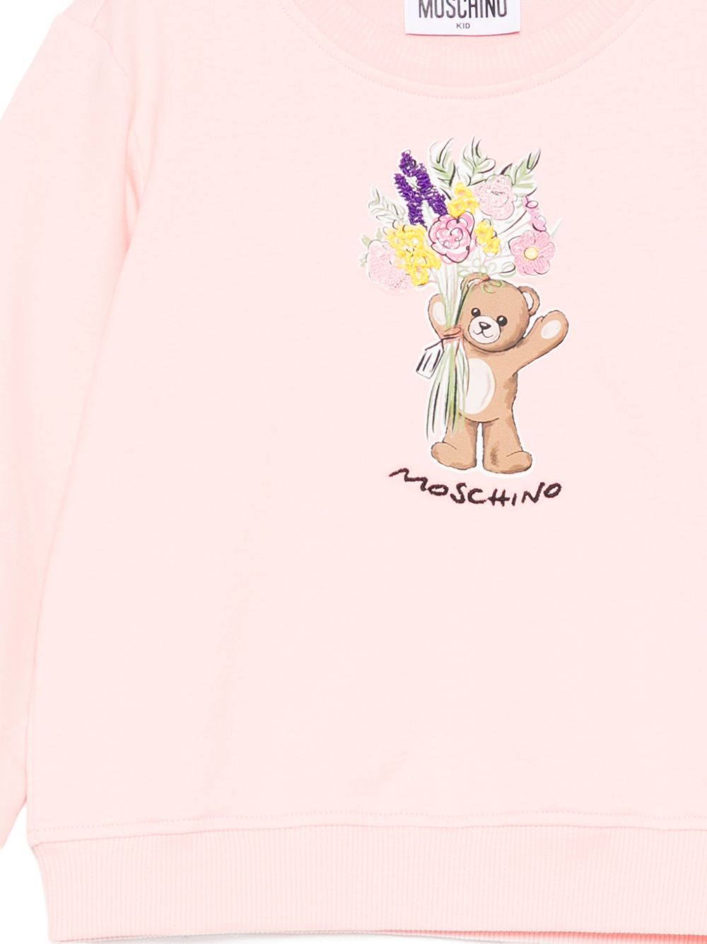 Felpa per bambina Moschino Kids rosa con stampa grafica HLF02MLDA00 50209 MOSCHINO KIDS