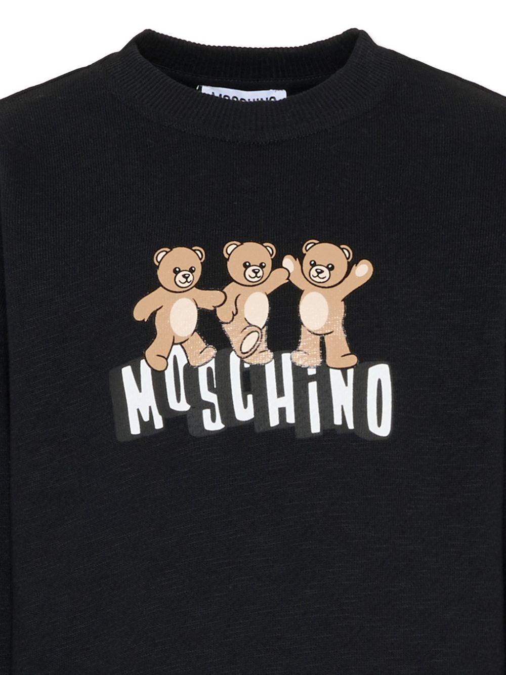 Felpa per bambino Moschino kdis nera con stampa orsetti HVF08VLCA88 60100 MOSCHINO KIDS