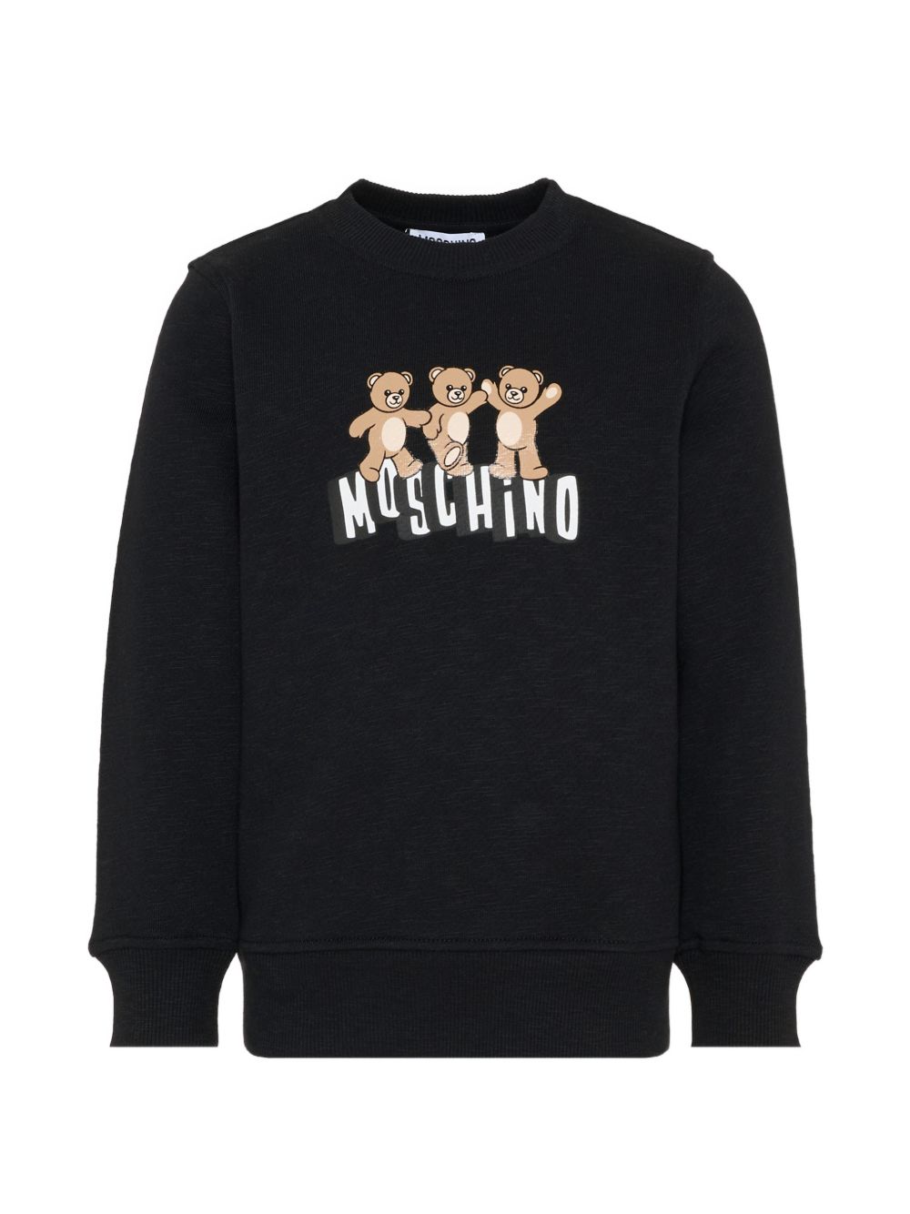 Felpa per bambino Moschino kdis nera con stampa orsetti HVF08VLCA88 60100 MOSCHINO KIDS