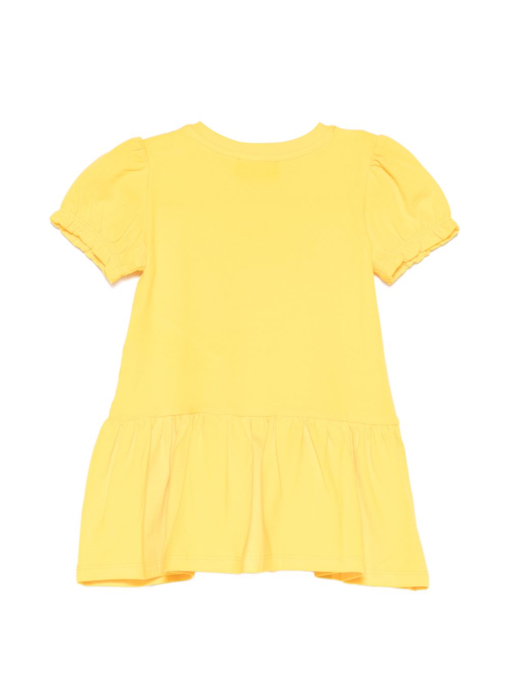Abito per neonata Moschino Kids giallo con dettaglio logo sul davanti MAV0C7LBA00 50577 MOSCHINO KIDS