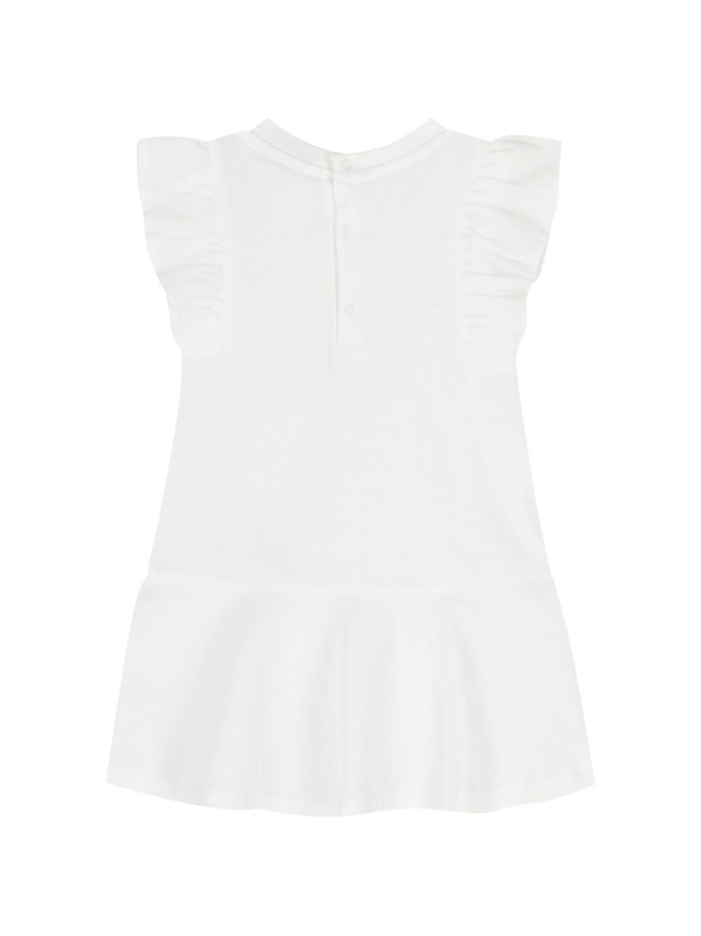 Abito per neonata Moschino Kids bianco con ruches MDV0DILFA06 10101 MOSCHINO KIDS