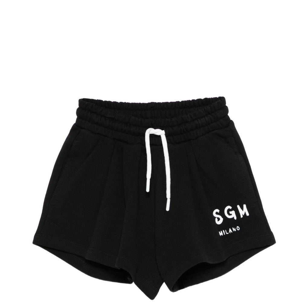 Shorts per bambina MSGM Kids neri con dettagli a contrasto S6MSJGSH066 110 MSGM KIDS