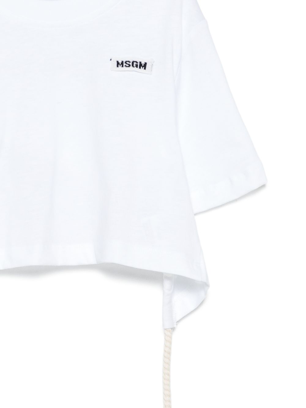 T-shirt per bambina MSGM Kids bianca con apertura sulla schiena S6MSJGTH179 001 MSGM KIDS