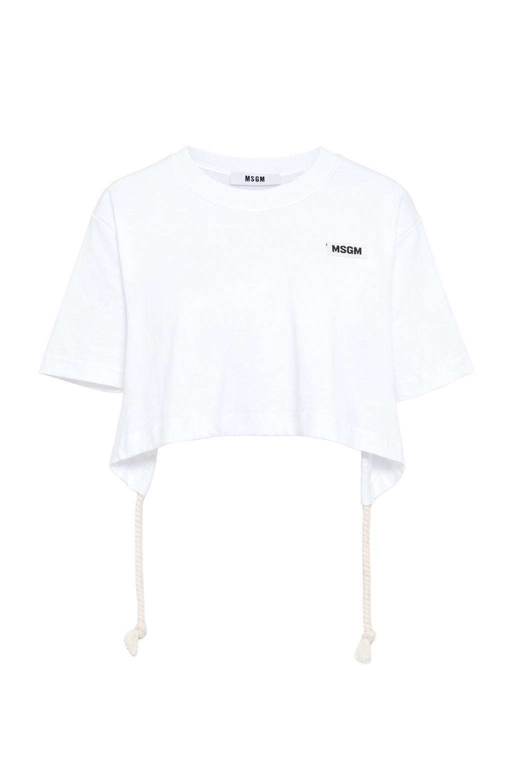 T-shirt per bambina MSGM Kids bianca con apertura sulla schiena S6MSJGTH179 001 MSGM KIDS